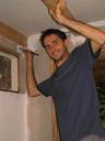 Day 2 at the farm and we got down to work too.  Here, Maciej is doing what he does best -- painting the bathroom.